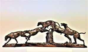 "Joy of the Chase" Bronze Sculpture by Kathleen Friedenberg