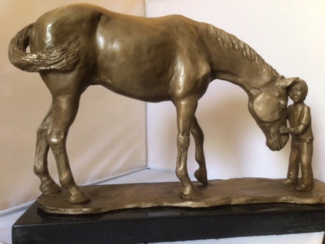 "Horse Boy" Bronze Sculpture by Natalie Patricia Lasko