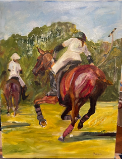 "Sumer Polo" Painting by Ginger Wallach