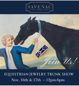 flyer for equestrian jewelry trunk show