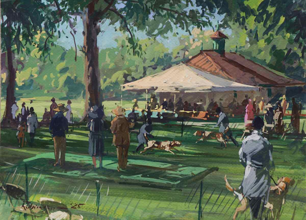 Painting of foxhound ring