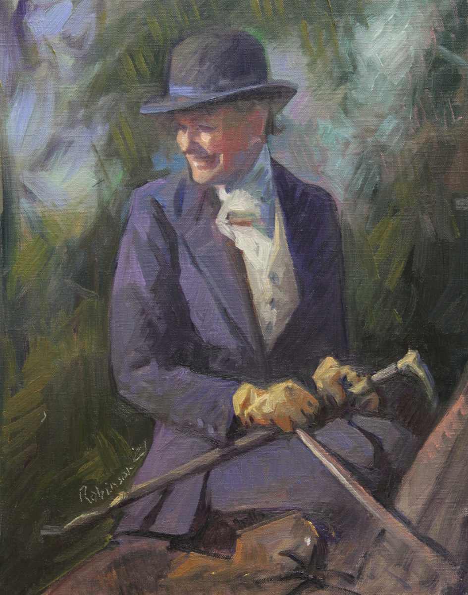 Woman in formal hunt attire sitting in side saddle