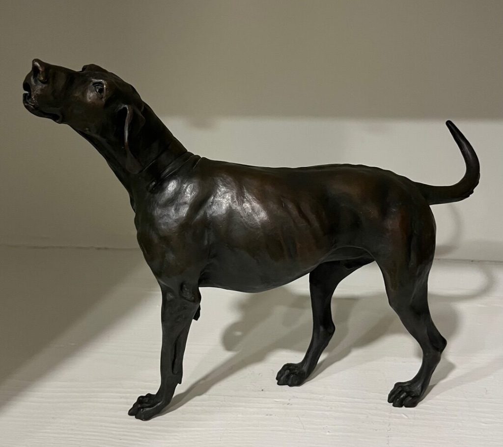 Bronze of hound standing
