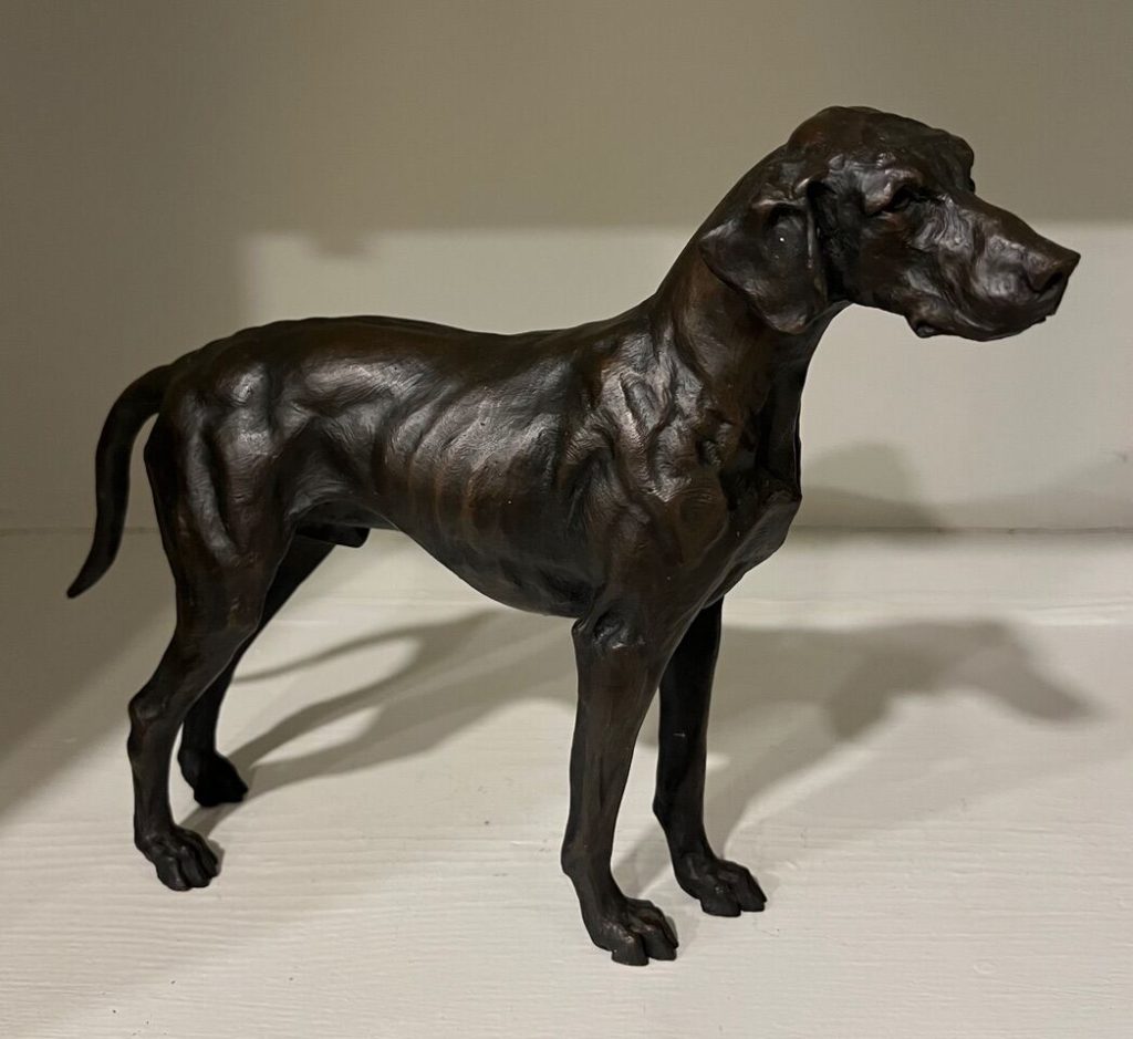 Bronze of hound standing