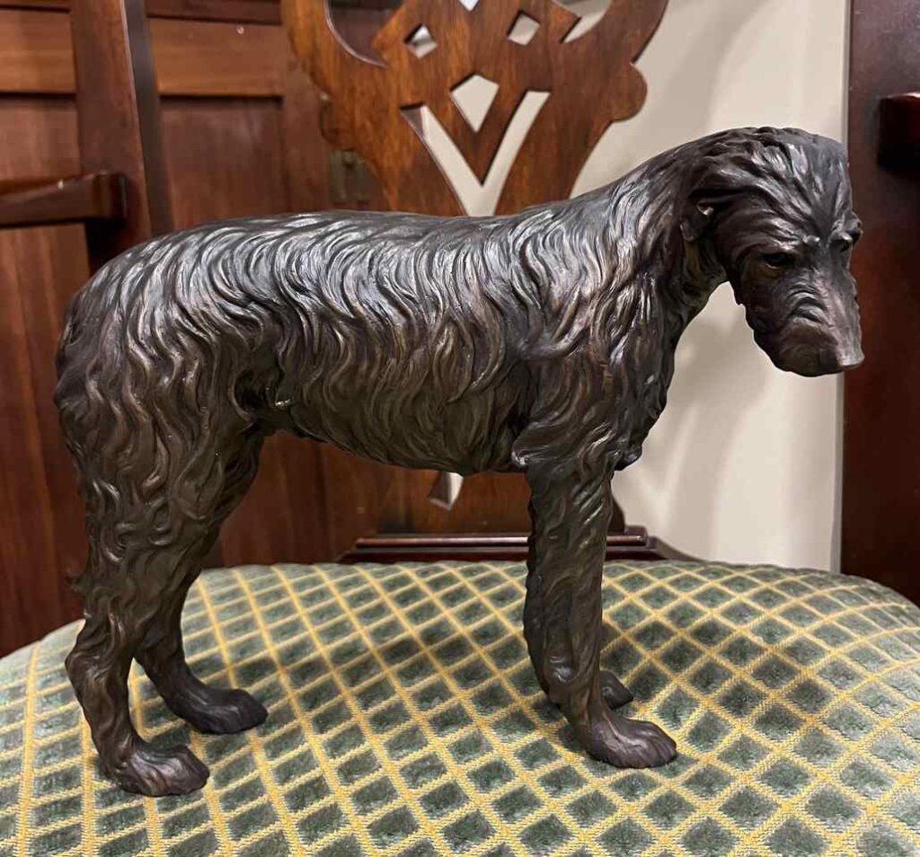Bronze of hound standing