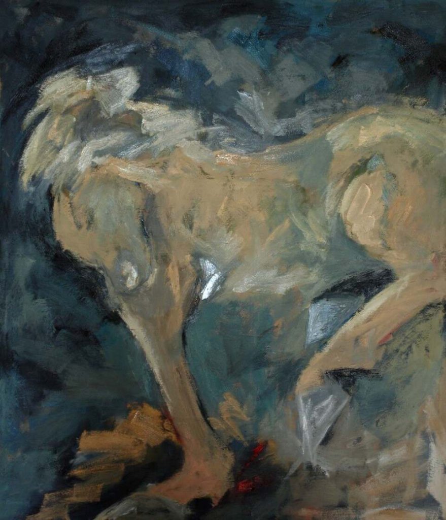 Painting of palomino horse.